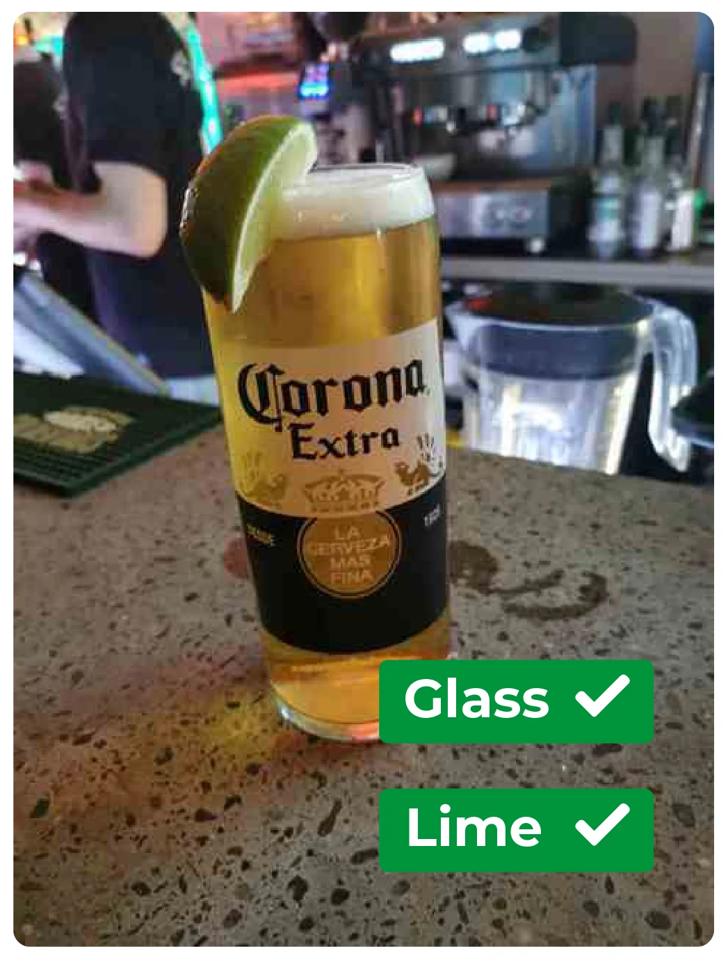 Corona beer perfect serve compliance check, correctly served